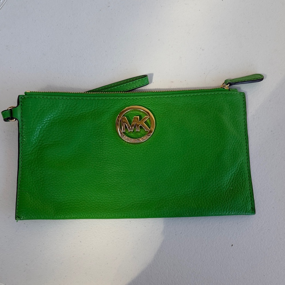 Michael Kors Emerald Leather Clutch